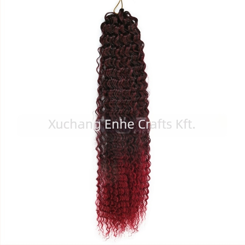 Paróka brazil fonat crochet haj, hosszú göndör haj, magas hőmérsékletű szálak, mechanikus kivitelezés