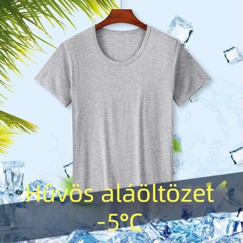 Férfi Modal anyagú kerek nyakú rövid ujjú póló — Minimalista stílus, 161-180 g/m², egész éves viselésre