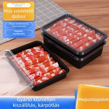 PET anyagú fagyasztott hús csomagoló doboz fedéllel – 0,1 mm falvastagság, Meat Box modell, Box Horse márka