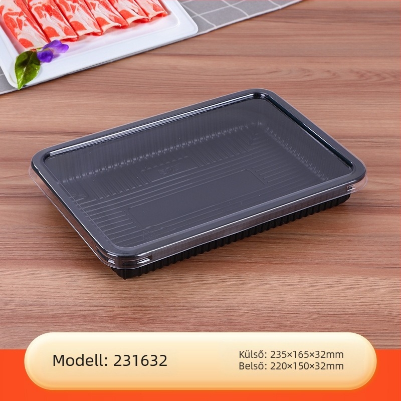 PET anyagú fagyasztott hús csomagoló doboz fedéllel – 0,1 mm falvastagság, Meat Box modell, Box Horse márka