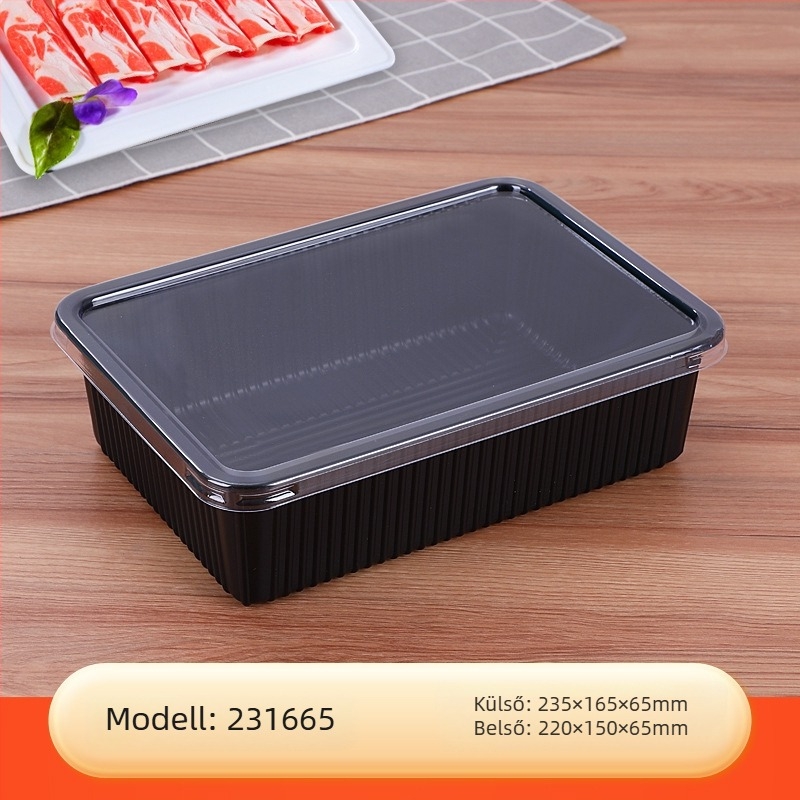 PET anyagú fagyasztott hús csomagoló doboz fedéllel – 0,1 mm falvastagság, Meat Box modell, Box Horse márka