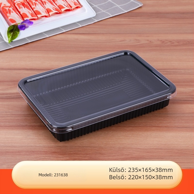 PET anyagú fagyasztott hús csomagoló doboz fedéllel – 0,1 mm falvastagság, Meat Box modell, Box Horse márka