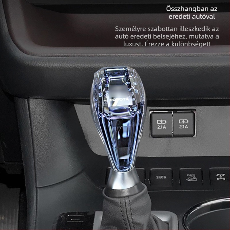 Világító kristályos váltókar gomb – belső tér kiegészítő Toyota Highlander (2009–2021), módosítás