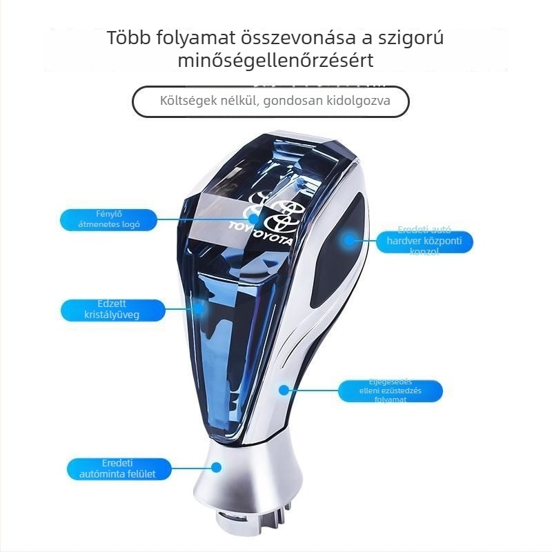 Világító kristályos váltókar gomb – belső tér kiegészítő Toyota Highlander (2009–2021), módosítás