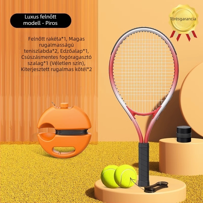 Egyszemélyes tenisz edző eszköz vonalreverzióval - ütő készlet, alumínium ötvözet vázzal, nylon húrok, Wu xingbin