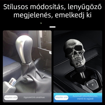 Koponya design váltógomb manuális váltóhoz, univerzális illeszkedés, tartozékokkal együtt, modell C1289