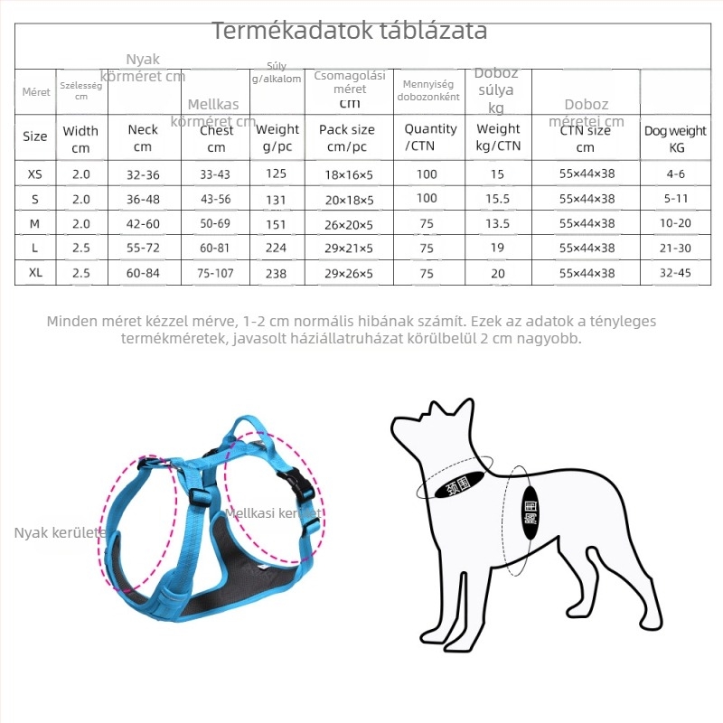 Kutyamellkas-hám, vest-stílus, I-formájú, nylon, világító