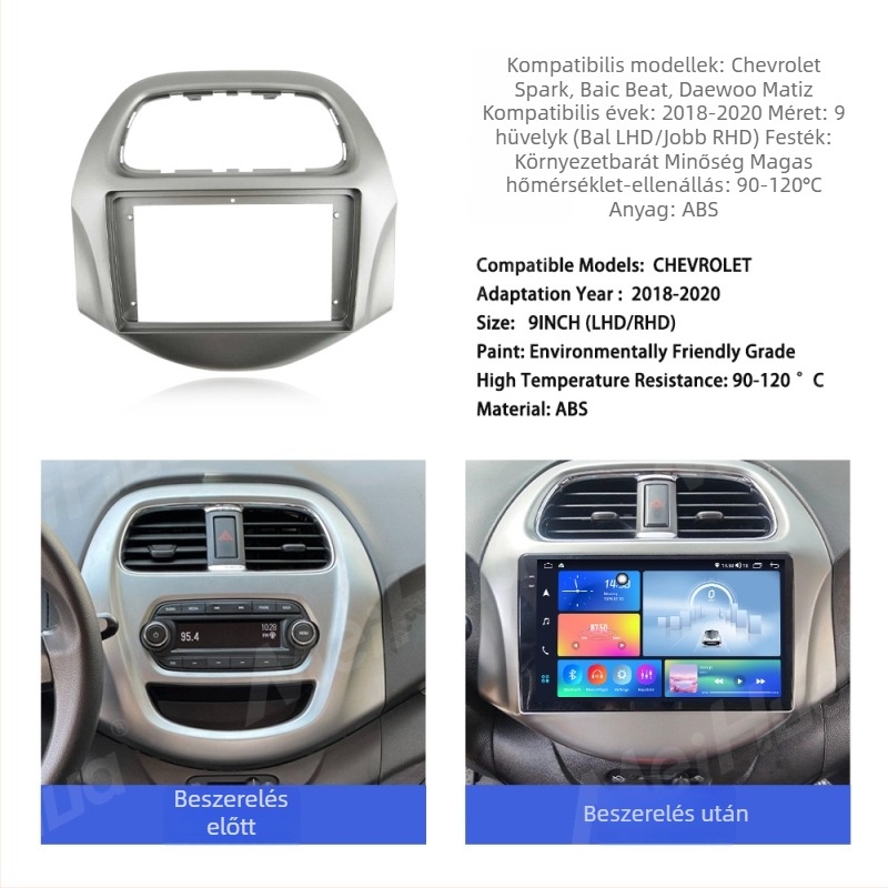 9 hüvelykes Android navigációs keret készlet Chevrolet Spark Beat és Daewoo Matiz számára (2010–2020)