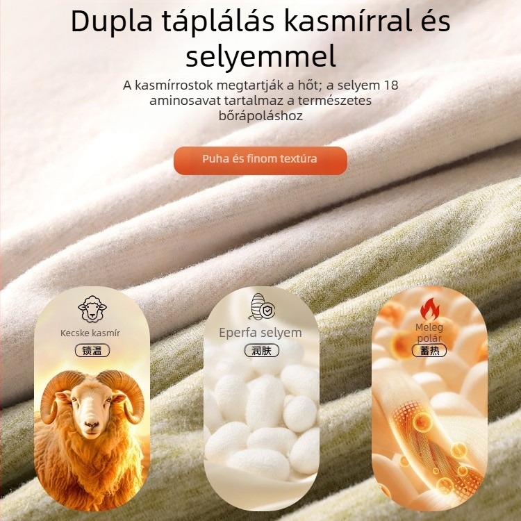 Női kasmír mellény - termikus felső, vastag téli alapréteg, lélegző