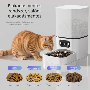 Leben automata macska etető kamerával — időzített adagolás, intelligens vizuális etetés