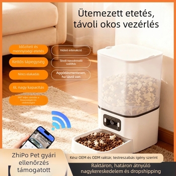 Leben automata macska etető kamerával — időzített adagolás, intelligens vizuális etetés