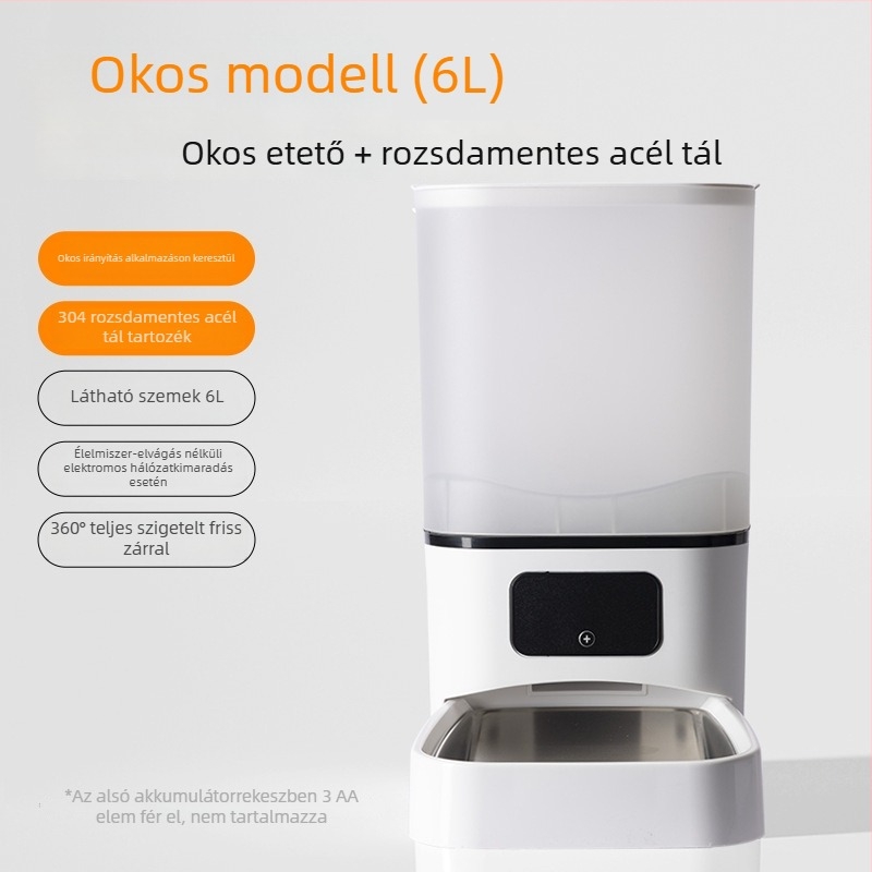 Leben automata macska etető kamerával — időzített adagolás, intelligens vizuális etetés
