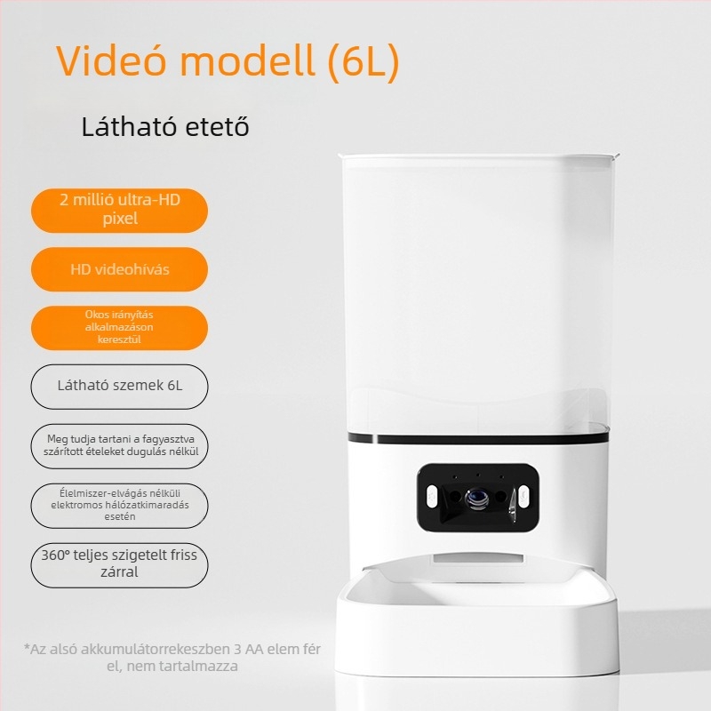Leben automata macska etető kamerával — időzített adagolás, intelligens vizuális etetés