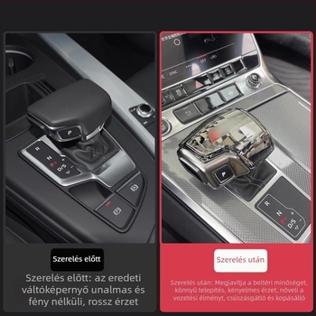 Kristályos váltókar Audihoz a Négy Gyűrű logóval, kompatibilis A4L/A5L/A6L/A7L/Q5L/Q7/A8L