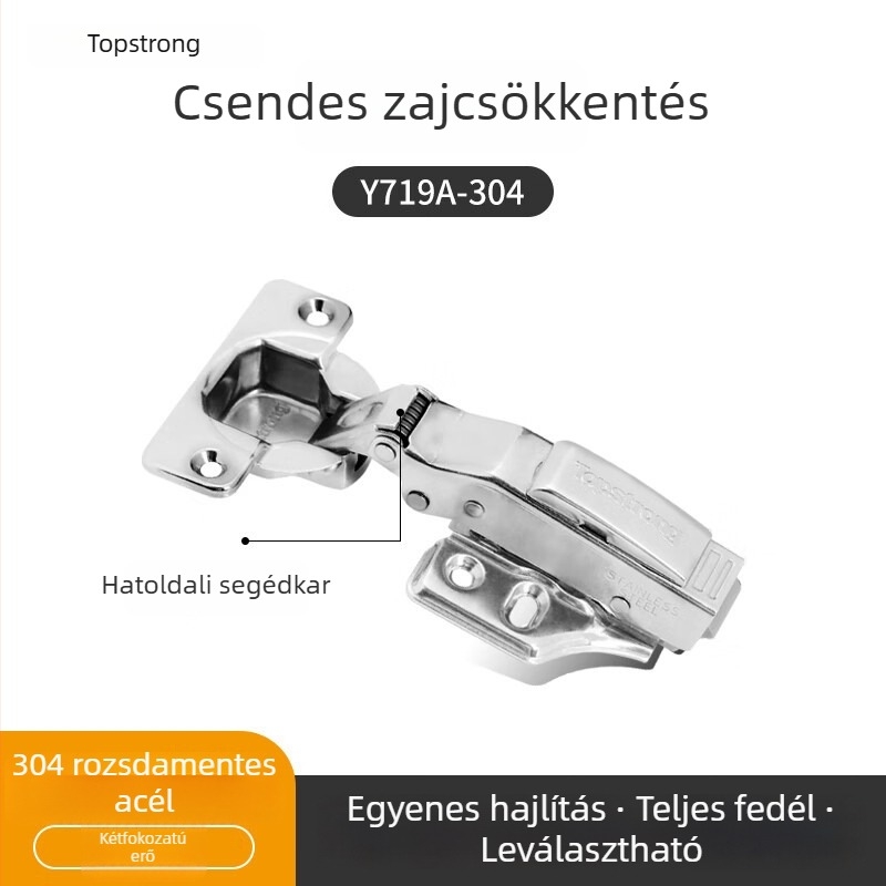Top Solid TOPSTRONG zsanér szekrényajtókhoz – rozsdamentes acél csillapító, modellek 707/717, különféle ajtókhoz, modern egyszerű stílus
