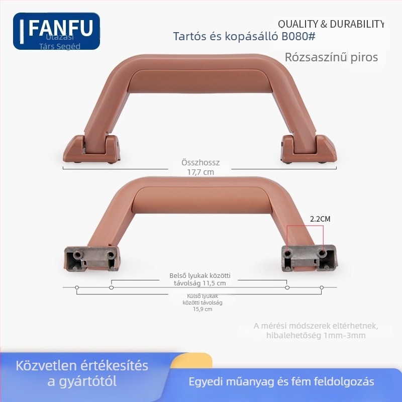 Bőrönd fogantyú tartozék — műanyag, kopásálló, könnyű