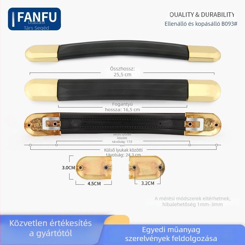 Bőrönd fogantyú tartozék — műanyag, kopásálló, könnyű