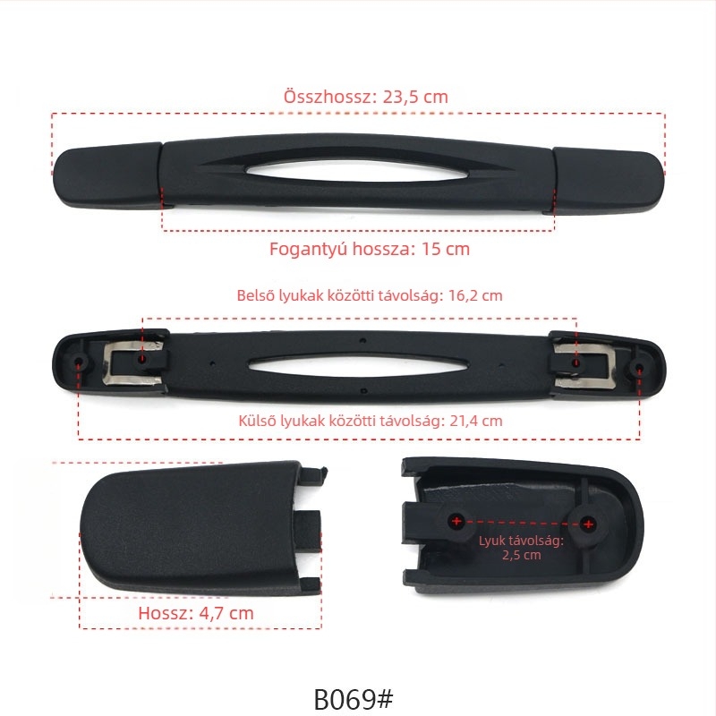 Bőrönd fogantyú tartozék — műanyag, kopásálló, könnyű