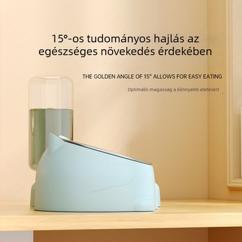 Két tálas háziállat-etető automata vízellátóval macskáknak és kutyáknak, kettős test, súly 1 kg, nem leválasztható, alkalmazástámogatás nélkül
