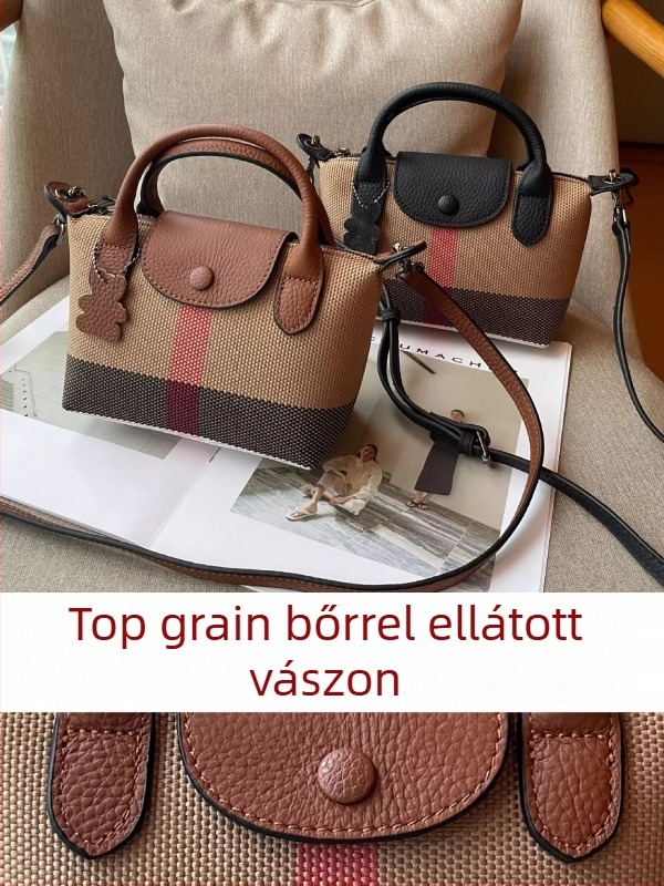 Muqu női canvas crossbody táska – vízszintes négyzet alakú, kapucsukóval záródó, belső telefonzseb, belső réteg