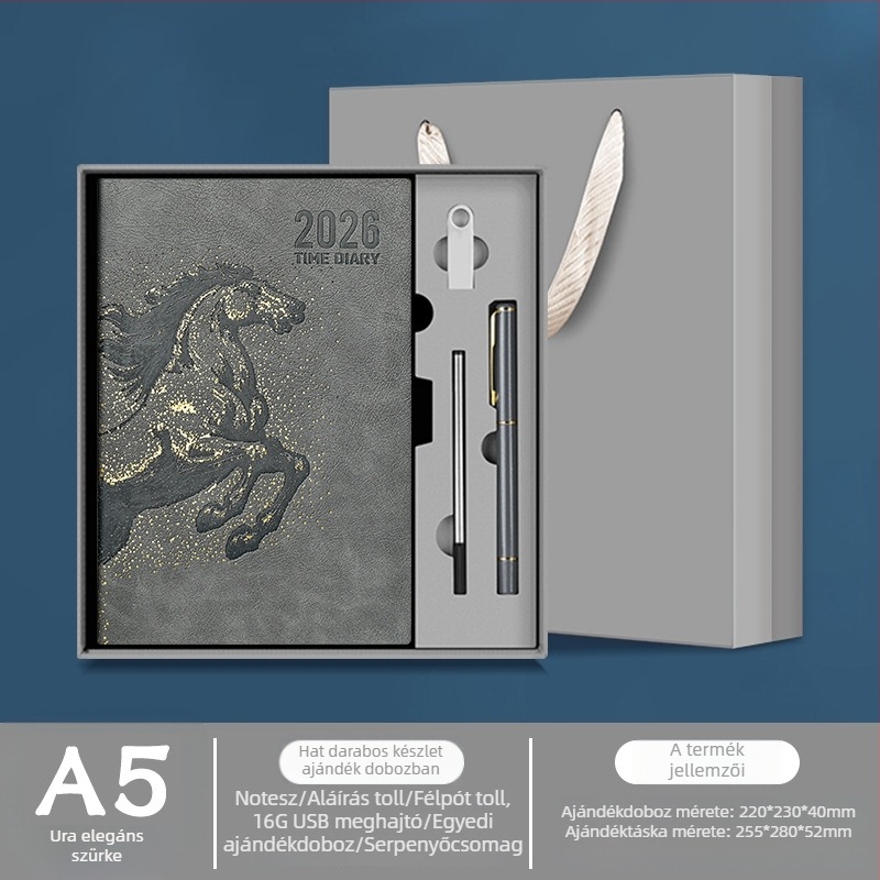 Notesz Really Enjoy PU borítóval, varrott kötés, Dowling papír 80gsm, több mint 400 oldal
