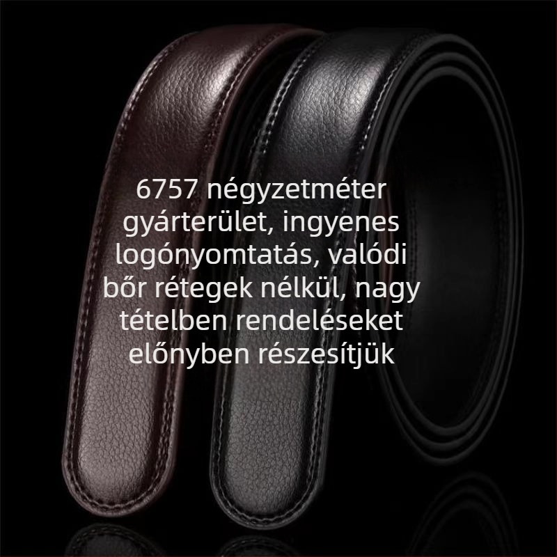 Férfi bőröv üzleti stílushoz, kétoldalas marhabőr, ötvözet csattal, szélesség 2–4 cm