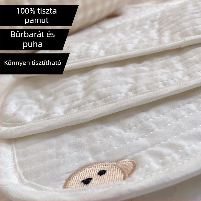 Koreai stílusú quiltelt újszülött fejtámasz, 100% pamut, Kapok töltet, téglalap alakú, magasság 1-5 cm