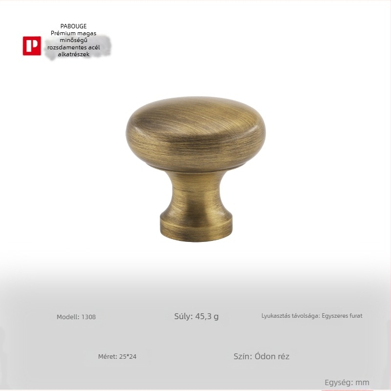 Sárgaréz szekrényajtó fogantyú, francia stílus, modern minimalista, felületre szerelhető, CNC megmunkálás