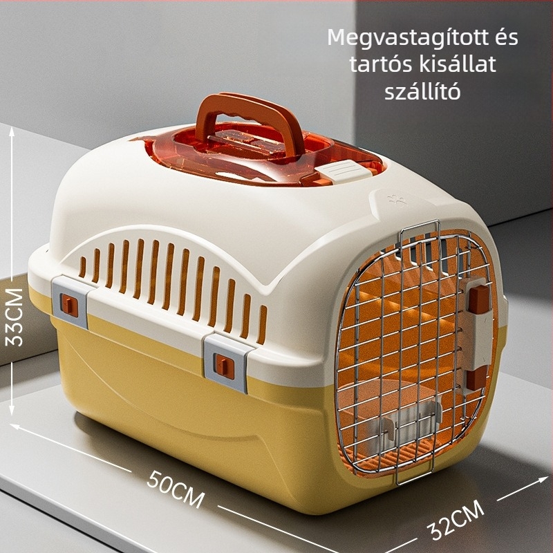 Macska és kiskutya szállító kapszula, kemény műanyag, anti-stressz dizájn