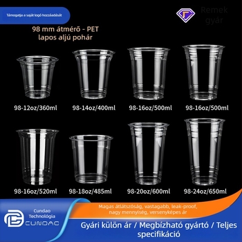 Elviteles PET pohár – kávé és hideg italok, 301-400 ml, testreszabható logó nyomtatás