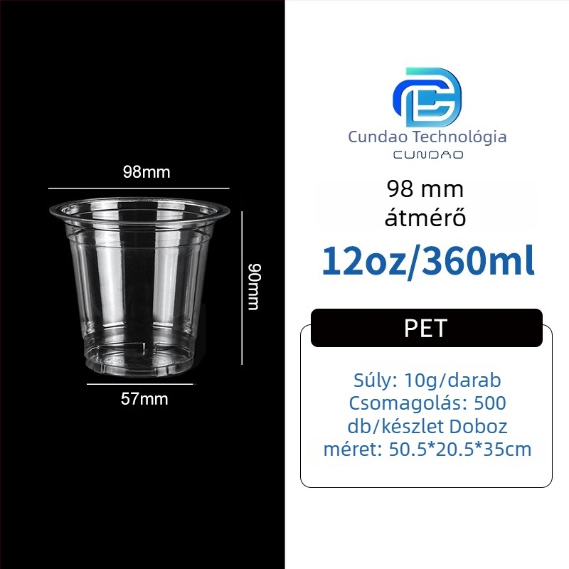Elviteles PET pohár – kávé és hideg italok, 301-400 ml, testreszabható logó nyomtatás