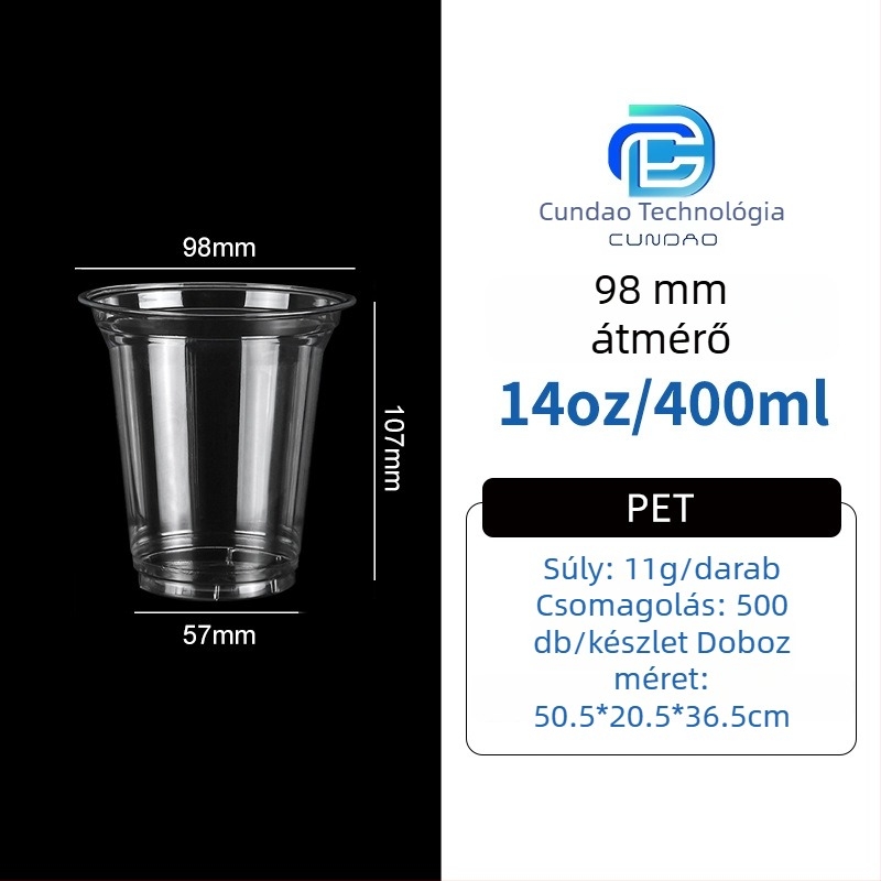 Elviteles PET pohár – kávé és hideg italok, 301-400 ml, testreszabható logó nyomtatás
