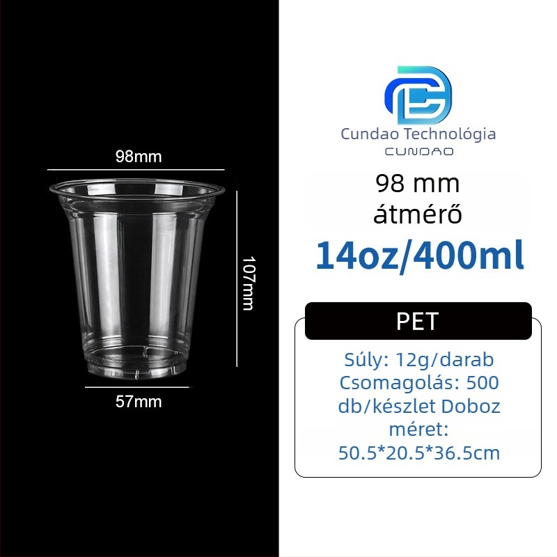 Elviteles PET pohár – kávé és hideg italok, 301-400 ml, testreszabható logó nyomtatás