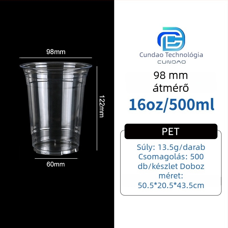 Elviteles PET pohár – kávé és hideg italok, 301-400 ml, testreszabható logó nyomtatás