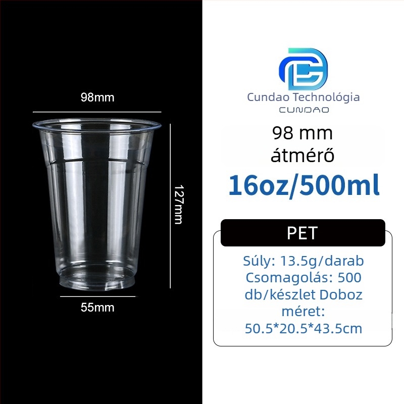 Elviteles PET pohár – kávé és hideg italok, 301-400 ml, testreszabható logó nyomtatás