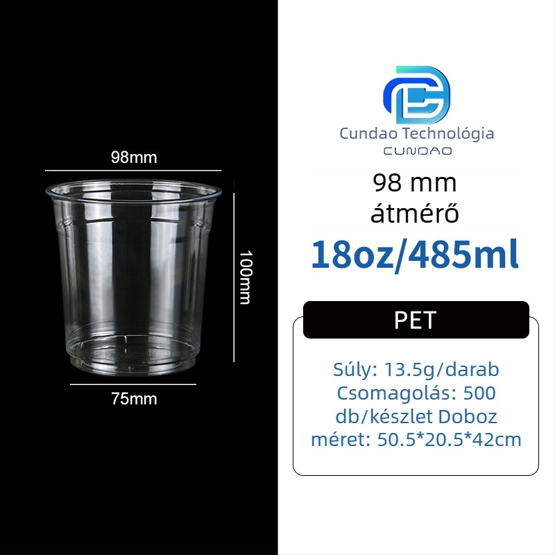 Elviteles PET pohár – kávé és hideg italok, 301-400 ml, testreszabható logó nyomtatás