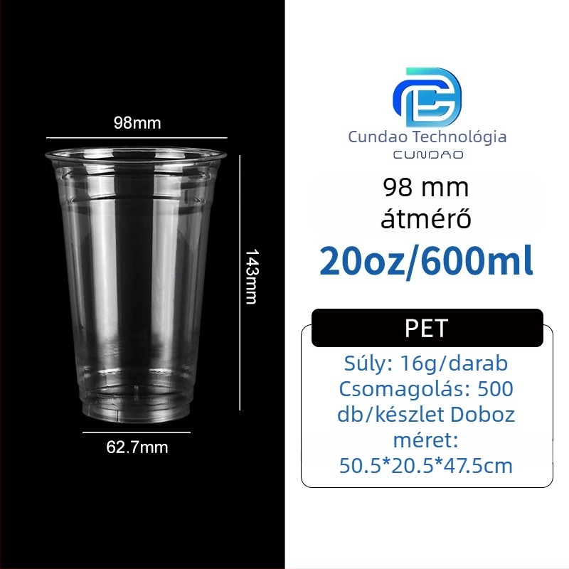 Elviteles PET pohár – kávé és hideg italok, 301-400 ml, testreszabható logó nyomtatás