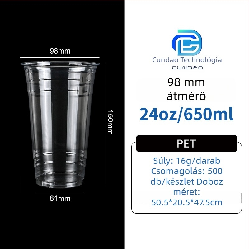 Elviteles PET pohár – kávé és hideg italok, 301-400 ml, testreszabható logó nyomtatás