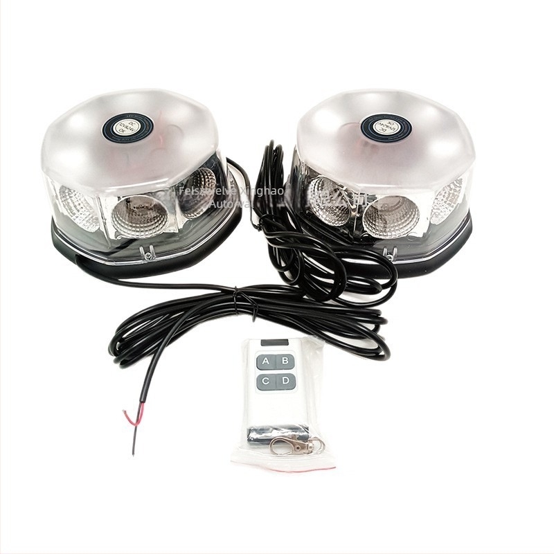 LED mennyezeti lámpa autóhoz és teherautóhoz villogó figyelmeztető jelzéssel, mágneses rögzítés, 12-24V, 20W