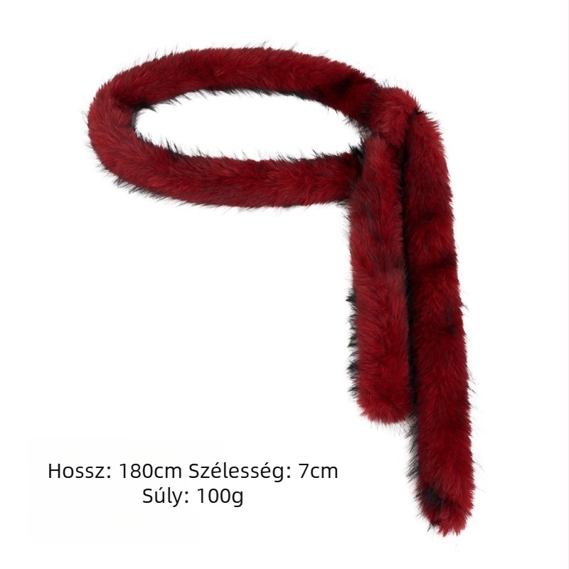 Bolyhos deréköv hosszú lánccal — Anyag: szintetikus szőr; Rókafarok szintetikus; Márka: Junpeng; Egyszeres körös öv; Minden évszakra alkalmas