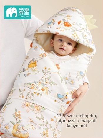 Újszülött takaró - 95% pamut, selyem töltőanyag, négy évszak, rajzolt minta, Mu Tong márka