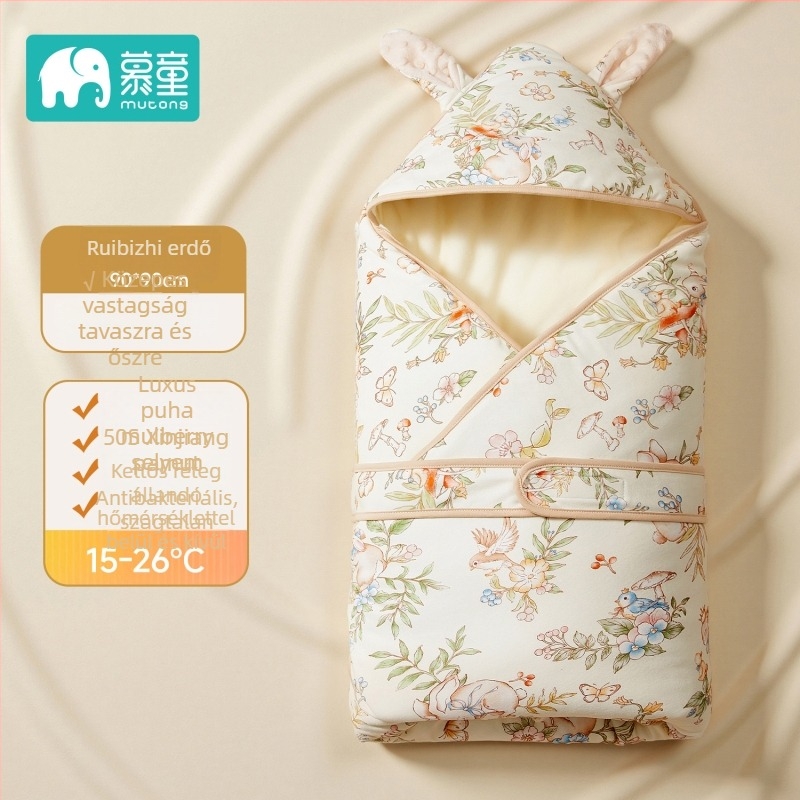Újszülött takaró - 95% pamut, selyem töltőanyag, négy évszak, rajzolt minta, Mu Tong márka