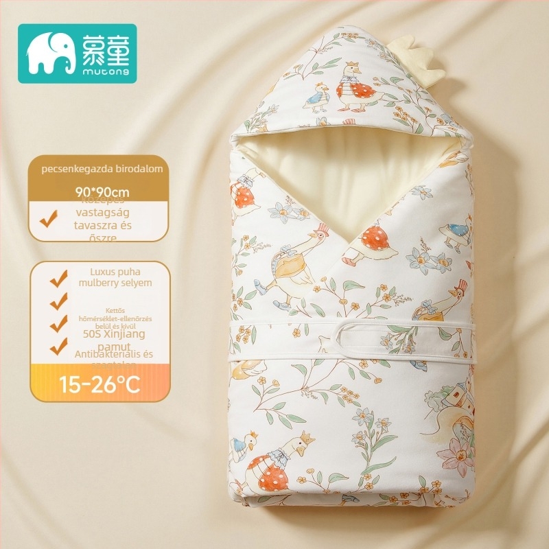Újszülött takaró - 95% pamut, selyem töltőanyag, négy évszak, rajzolt minta, Mu Tong márka