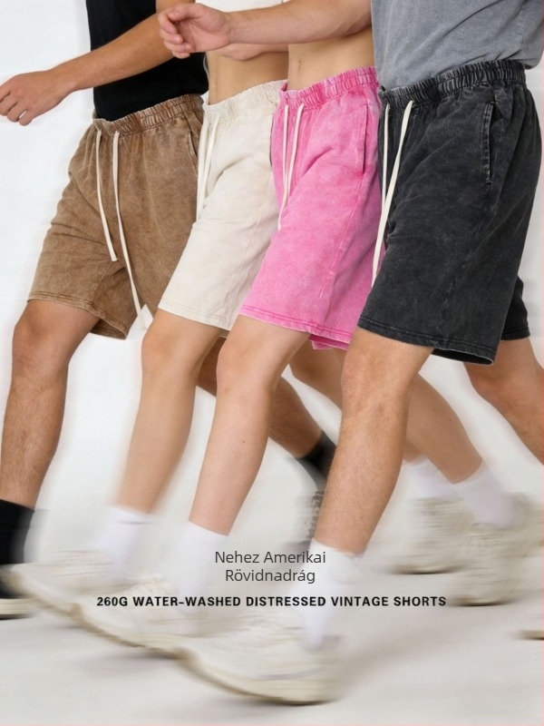 Férfiaknak laza capri rövidnadrág, több mint 95% pamut, középmagas derék, koreai stílus