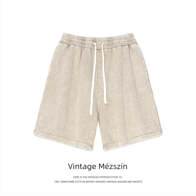 Férfiaknak laza capri rövidnadrág, több mint 95% pamut, középmagas derék, koreai stílus