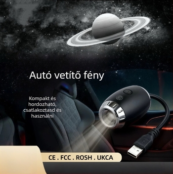 Autó USB Csillagos Ég Projekciós Lámpa – 5V, 2W, 1A, Modell JN-148, SUV/MPV-kompatibil
