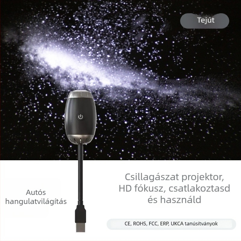 Autó USB Csillagos Ég Projekciós Lámpa – 5V, 2W, 1A, Modell JN-148, SUV/MPV-kompatibil