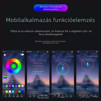 Autó belső LED hangulatvilágítás szett, 4-csatornás, alkalmazás-vezérelt, színváltó, lábtér világítás, testreszabható beállítások, USB 5V vagy 12V tápegység