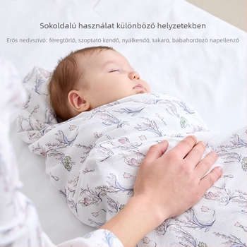 Beanyue Bébi kötött pamut kendő, könnyű, minden évszakra, újszülötteknek (0–1 év), mintákkal állatok/rajzfilmek/virágok