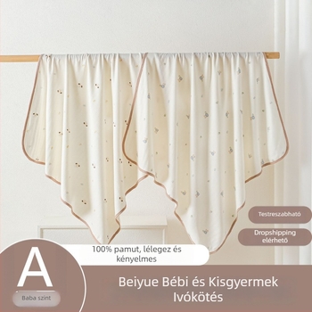 Beanyue Bébi kötött pamut kendő, könnyű, minden évszakra, újszülötteknek (0–1 év), mintákkal állatok/rajzfilmek/virágok